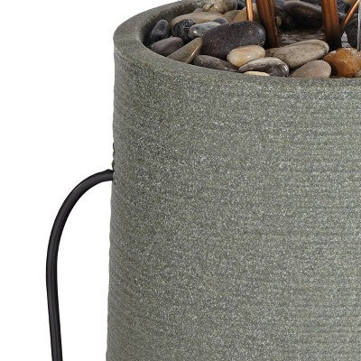  John Timberland Leonisis Rustic Cascading Leaves Outdoor Floor Water Fountain 38 1/2" For Yard Garden Patio Home Deck Lawn Porch House