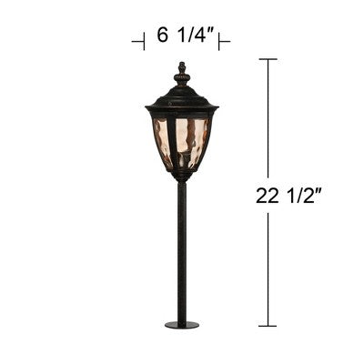  John Timberland Uvas 22 1/2"H Bronze Landscape LED Path Lights Set Of 2