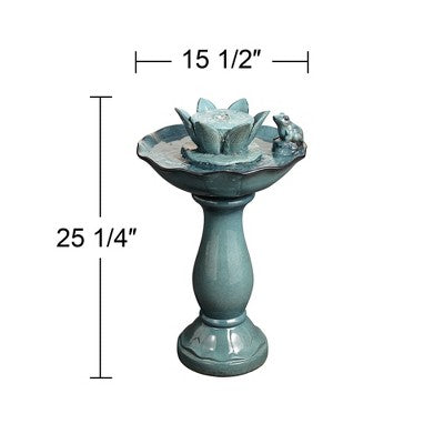  John Timberland Pleasant Pond Modern Bubbler Lotus Flower Outdoor Floor Water Fountain 25 1/4" For Yard Garden Patio Deck Porch House Exterior