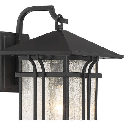  John Timberland Mission Outdoor Wall Light Fixture Painted Bronze 14" Seeded Clear Glass Lantern For House Porch Patio Deck