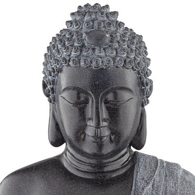  John Timberland Sitting Buddha Zen Outdoor Water Fountain With LED Light 28" For Yard Garden Patio Deck Porch House Exterior Balcony Meditation