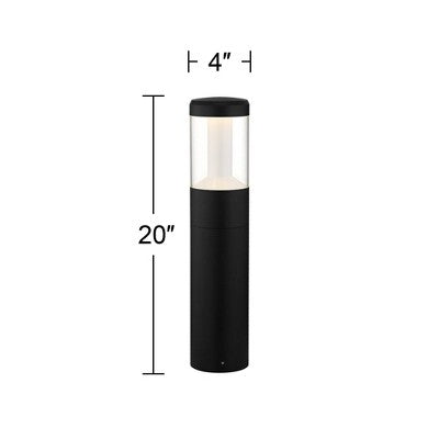  John Timberland Jackson 20" High Black LED Landscape Bollards Set Of 2