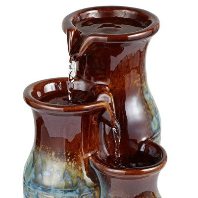  John Timberland Zen Indoor Tabletop Water Fountain 11 1/2" High Mediterranean Jar Cascading For Table Desk Office Home Bedroom