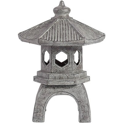  John Timberland Pagoda Statue Sculpture Garden Decor Indoor Outdoor Front Porch Patio Yard Outside Home Balcony Old Faux Stone Finish 16 1/2" Tall
