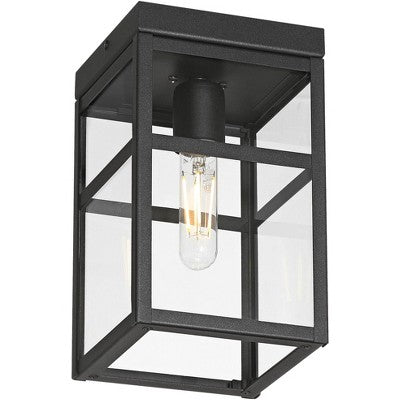  John Timberland San Lucas 10 1/4" High Sand Black Outdoor Flushmount Ceiling Light