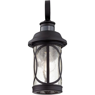  John Timberland Capistrano Mission Outdoor Wall Light Fixtures Set Of 2 Black Dusk To Dawn Motion Sensor 15 3/4" Clear Seeded Glass For Post Exterior