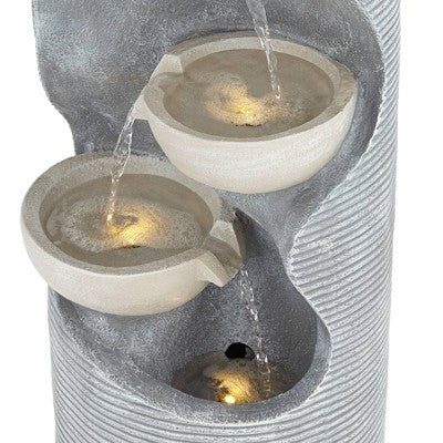  Tarin Four Bowl 31 1/2" High Large Modern Indoor Outdoor Decor Faux Stone Floor Fountain With Light LED Cascading Outside Garden