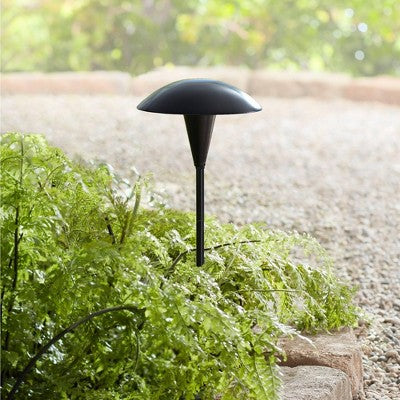  John Timberland Large Mushroom 18" High Black Low Voltage LED Path Light