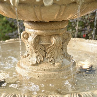  Ibiza 62" High Large Italian Outdoor Decor Sand Stone Floor Fountain With Light LED 3-Tier Outside Garden Patio Yard Backyard