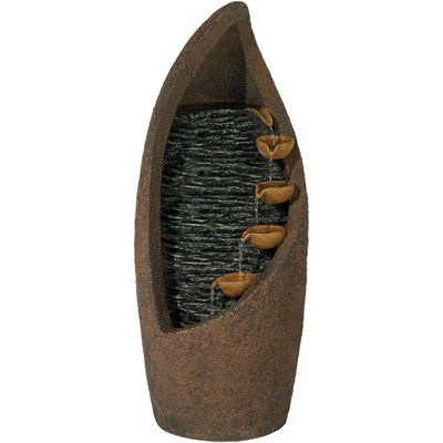  John Timberland Modern Rustic Outdoor Floor Water Fountain With Light LED 34 1/2" High Cascading For Yard Garden Patio Deck