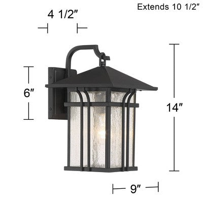 John Timberland Syon Mission Outdoor Wall Light Fixtures Set Of 2 Painted Bronze Lantern 14" Clear Seeded Glass For Post Exterior Barn