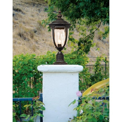  John Timberland Bellagio Rustic Outdoor Post Light Veranda Bronze 21" Hammered Glass For Exterior Barn Deck Post Light House Porch Yard Patio Home