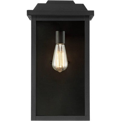  John Timberland Eastcrest Modern Outdoor Wall Light Fixture Textured Black 18 1/2" Clear Glass Panels For Post Exterior Barn Deck House Porch Yard