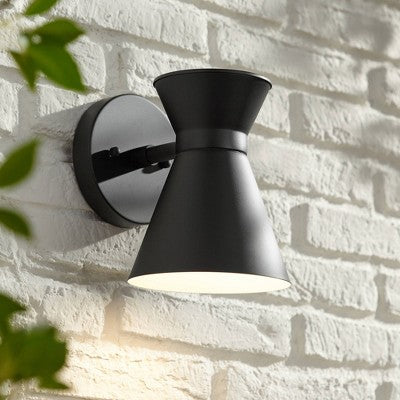  John Timberland Vance Modern Outdoor Wall Light Fixtures Set Of 2 Black LED Dark Sky Swivel Head 8" For Post Exterior Barn Deck House