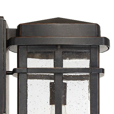  John Timberland Neri Mission Outdoor Wall Light Fixture Oil Rubbed Bronze 16" Clear Seedy Glass For Post Exterior Barn Deck House Porch Yard Patio