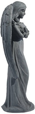  John Timberland Standing Angel Statue Sculpture English Decor Indoor Outdoor Garden Front Porch Patio Yard Outside Faux Greystone Ceramic 25" Tall