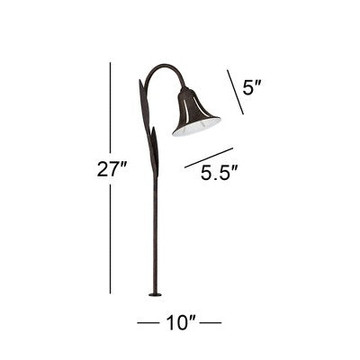  John Timberland Tulip 27" High Dark Rust LED Landscape Lights Set Of 2