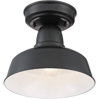  John Timberland Urban Barn Rustic Farmhouse Semi Flush Mount Outdoor Ceiling Light Black Metal 10 1/4" For Post Exterior Barn Deck House Porch Yard