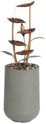  John Timberland Leonisis Rustic Cascading Leaves Outdoor Floor Water Fountain 38 1/2" For Yard Garden Patio Home Deck Lawn Porch House