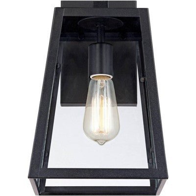  John Timberland Arrington Modern Outdoor Wall Lights Fixtures Set Of 4 Mystic Black 13" Clear Glass For Post Exterior Barn Deck House Porch Yard Patio
