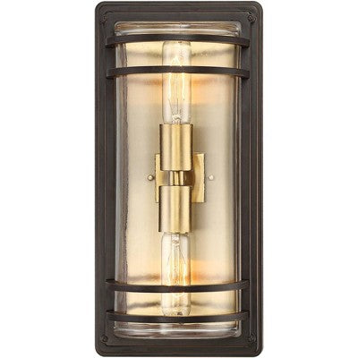  John Timberland Habitat Modern Outdoor Wall Light Fixture Bronze Warm Brass 16" Clear Glass For Post Exterior Barn Deck House Porch Yard Patio Home