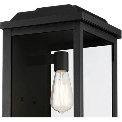  John Timberland Eastcrest Modern Outdoor Wall Light Fixture Textured Black 18 1/2" Clear Glass Panels For Post Exterior Barn Deck House Porch Yard