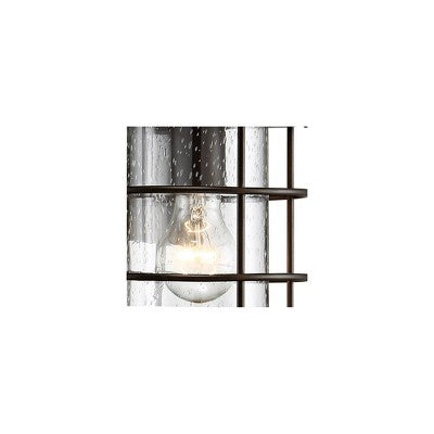  John Timberland Coastal Outdoor Light Fixture Oiled Bronze 14" Seedy Glass Lantern Dusk To Dawn Motion Security Sensor For Exterior Porch