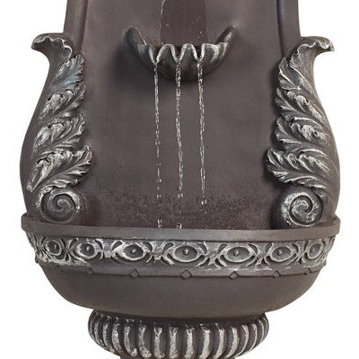  John Timberland Tivoli Grey Ornate Rustic Outdoor 2 Tier Outdoor Wall Water Fountain 33" For Yard Backyard Garden Patio Home Deck Porch House Exterior