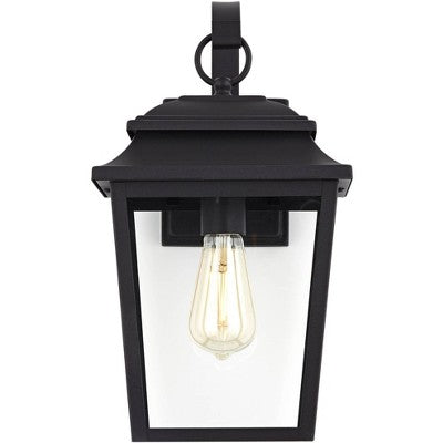  John Timberland Bellis Verde Rustic Outdoor Wall Light Fixture Texturized Black 15 1/4" Clear Glass For Post Exterior Barn Deck House Porch Yard Home