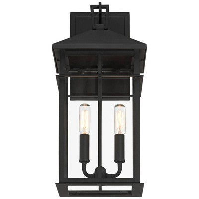  John Timberland Bernal 17 1/2" High Sand Black 2-Light Outdoor Wall Light