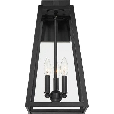  John Timberland Arrington Modern Outdoor Wall Light Fixture Mystic Black Metal 20" Clear Glass For Post Exterior Barn Deck House Porch Yard Posts Home