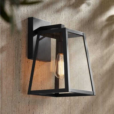  John Timberland Arrington Modern Outdoor Wall Light Fixture Mystic Black 13" Clear Glass For Post Exterior Barn Deck House Porch Yard Posts Patio Home