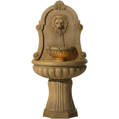  Royal Savanna Lion 58" High Large Italian Indoor Outdoor Decor Faux Stone Floor Fountain With Light LED Outside Garden Patio