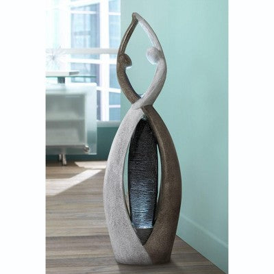  John Timberland Dancing Couple Modern Outdoor Floor Water Fountain With LED Light 57" For Yard Garden Patio Home Deck Porch Exterior Balcony Roof