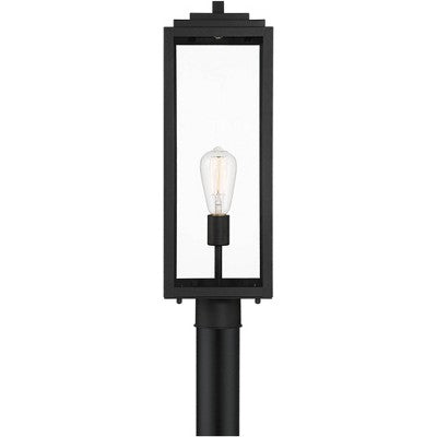  John Timberland Titan Modern Outdoor Post Light Mystic Black 21 3/4" Clear Glass Panels For Exterior Barn Deck House Porch Yard Patio Home Outside
