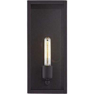  John Timberland Cornell Modern Outdoor Wall Light Fixtures Set Of 2 Sand Black 16" Clear Glass Panels For Post Exterior Barn Deck House