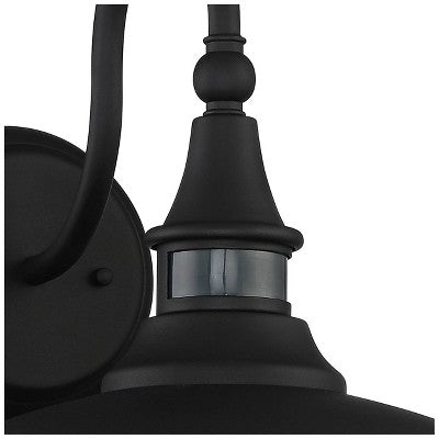  John Timberland Gough Rustic Industrial Wall Light Fixture Set Of 2 Texturized Black Dusk To Dawn Motion Sensor 12 1/2" For Post Exterior Barn Deck