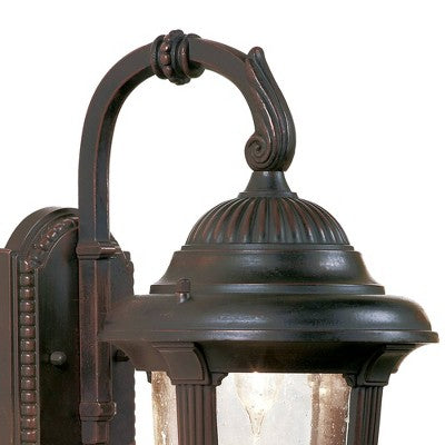  John Timberland Casa Sierra Rustic Vintage Outdoor Wall Light Fixtures Set Of 2 Bronze Metal 14 1/2" Seeded Glass For Post Exterior Barn Deck House