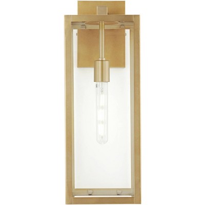  John Timberland Titan Modern Outdoor Wall Light Fixture Soft Gold 20 1/4" Clear Glass For Post Exterior Barn Deck House Porch Yard Posts Patio Home