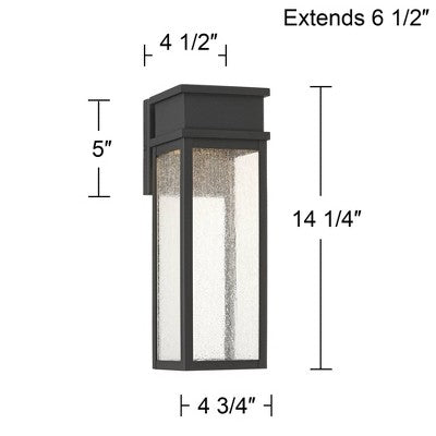  John Timberland Sintef 14 1/4" High Sand Black LED Outdoor Wall Light