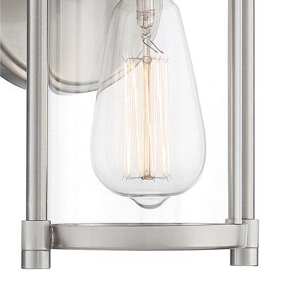  John Timberland Avani Rustic Farmhouse Outdoor Wall Light Fixture Brushed Nickel 10 1/4" Clear Glass For Exterior Barn Deck House Porch Yard Patio