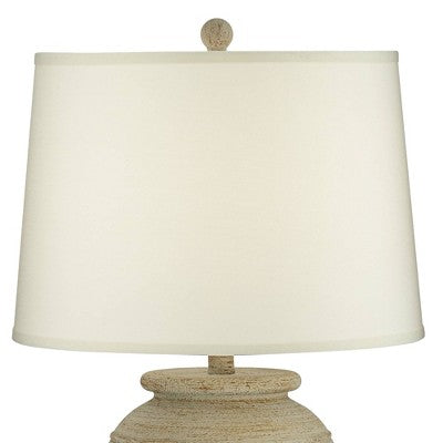  John Timberland Austin 28" Tall Jug Southwest Farmhouse Rustic Table Lamps Set Of 2 Sand Toned Ridged Finish Cream Shade Living Room Bedroom Bedside