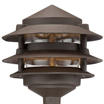  John Timberland Three-Tier Pagoda 11" High Bronze LED Path Lights Set Of 2