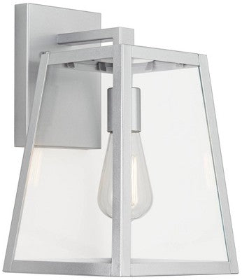  John Timberland Arrington Modern Outdoor Wall Light Fixtures Set Of 2 Silver Metal 13" Clear Glass For Post Exterior Barn Deck House Porch Yard Posts