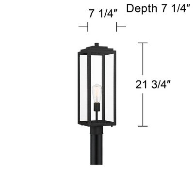  John Timberland Titan Modern Outdoor Post Light Mystic Black 21 3/4" Clear Glass Panels For Exterior Barn Deck House Porch Yard Patio Home Outside