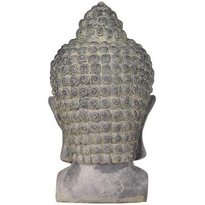  John Timberland Meditating Buddha Head Statue Sculpture Garden Decor Outdoor Front Porch Patio Yard Outside Home Gray Faux Stone 18 1/2" Tall