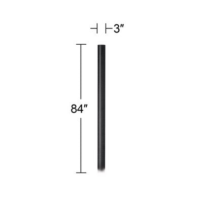  John Timberland Modern Outdoor Direct Burial Post Light Pole Black Cast Aluminum 84" For Post Garden Yard