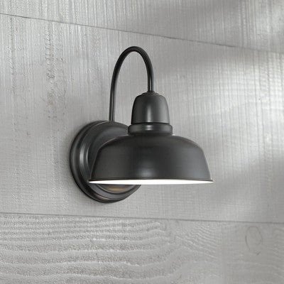  John Timberland Urban Barn Rustic Industrial Farmhouse Outdoor Wall Light Fixtures Set Of 2 Black Gooseneck Arm 11 1/4" For Post Exterior Barn Deck