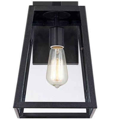  John Timberland Arrington Industrial Outdoor Wall Light Sconces Set Of 2 Mystic Black Hardwire 8" Fixture Clear Glass For Bedroom Bathroom Vanity Home