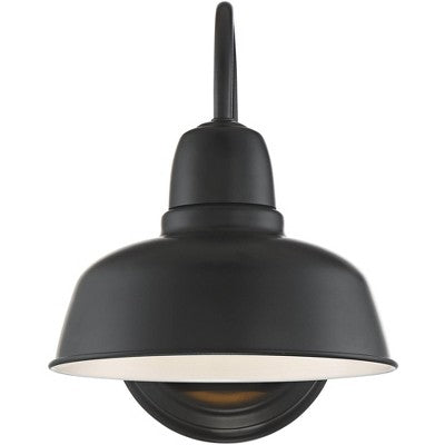  John Timberland Urban Barn Rustic Industrial Farmhouse Outdoor Wall Light Fixture Black Gooseneck Arm 11 1/4" For Post Exterior Barn Deck House Porch